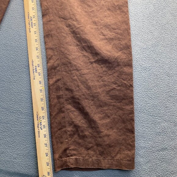 Merona Wide Leg Dress Pants,Lined Women's Size 14 Brown Pants,100% Linen - Picture 7 of 9